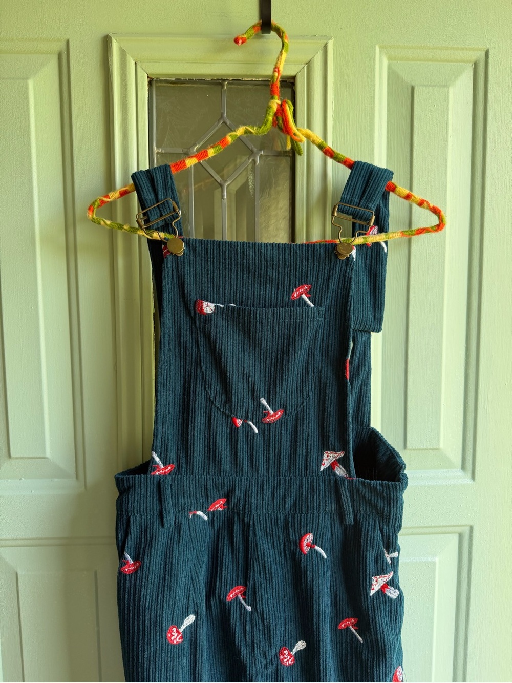 Dark Blue Mushroom Embroidered Jumpsuit - Picture 2 of 5
